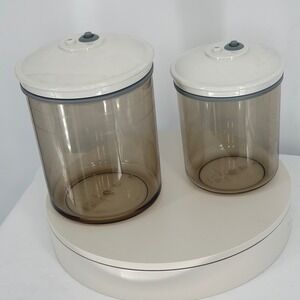 Set of 2 Vacuum Seal Food Storage Canisters Containers Airtight 97-04